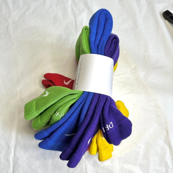 NEW 6 Pairs Nike Everyday Cotton Cushioned Men's 8-12 L Crew Socks White DRI-FIT - Picture 7 of 11